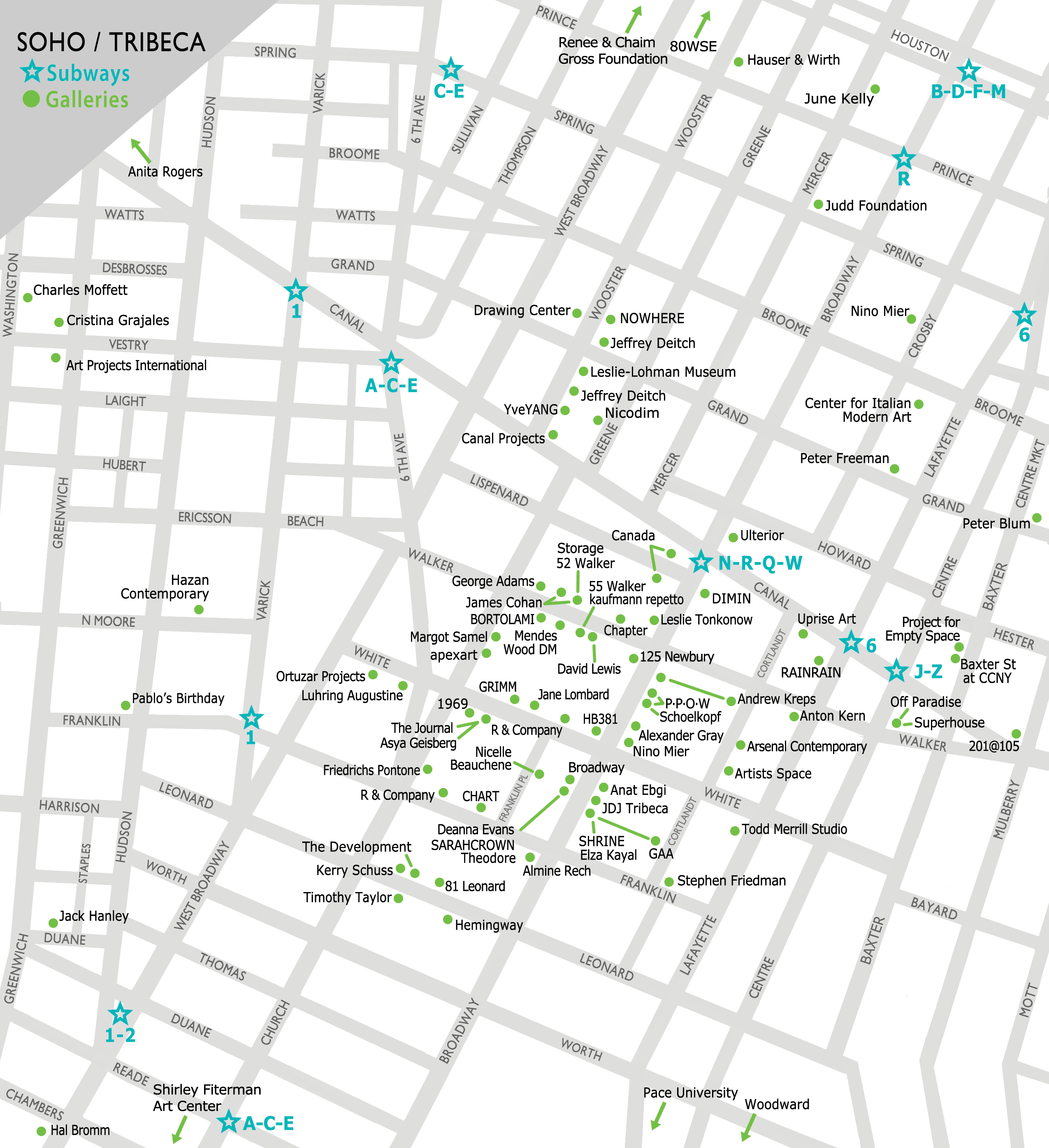Lower East Side Gallery Map