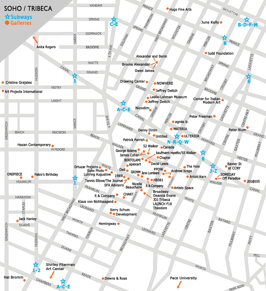 SOHO/Tribeca Gallery Map