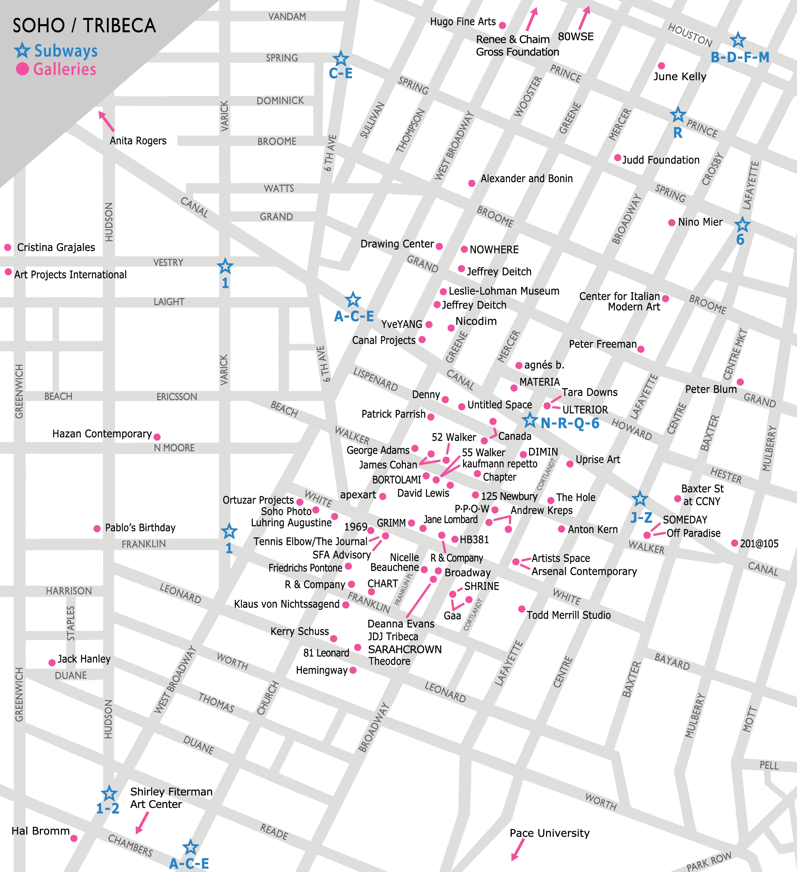 SOHO/Tribeca Gallery Map
