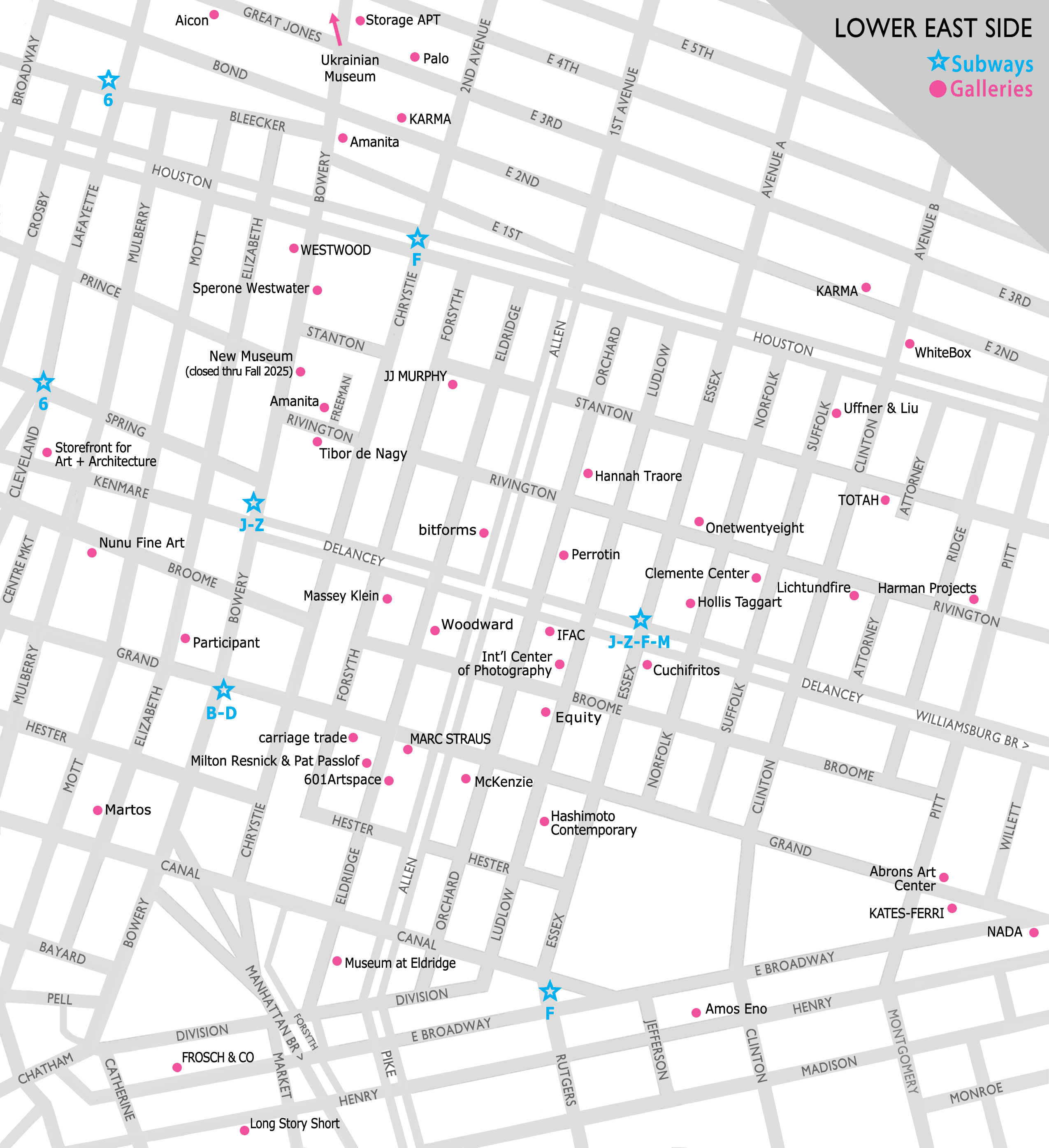 Lower East Side Gallery Map