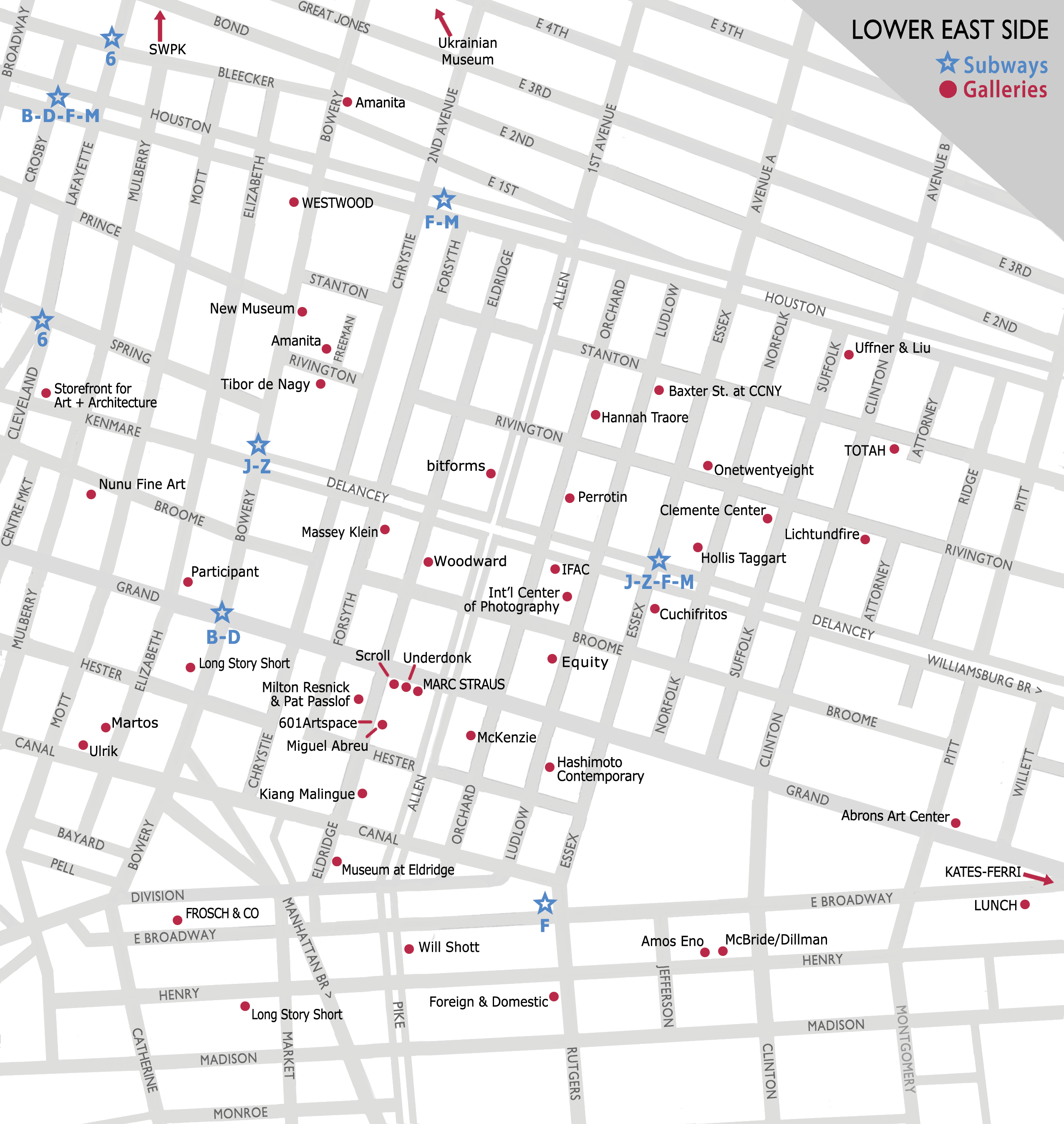 Lower East Side Gallery Map