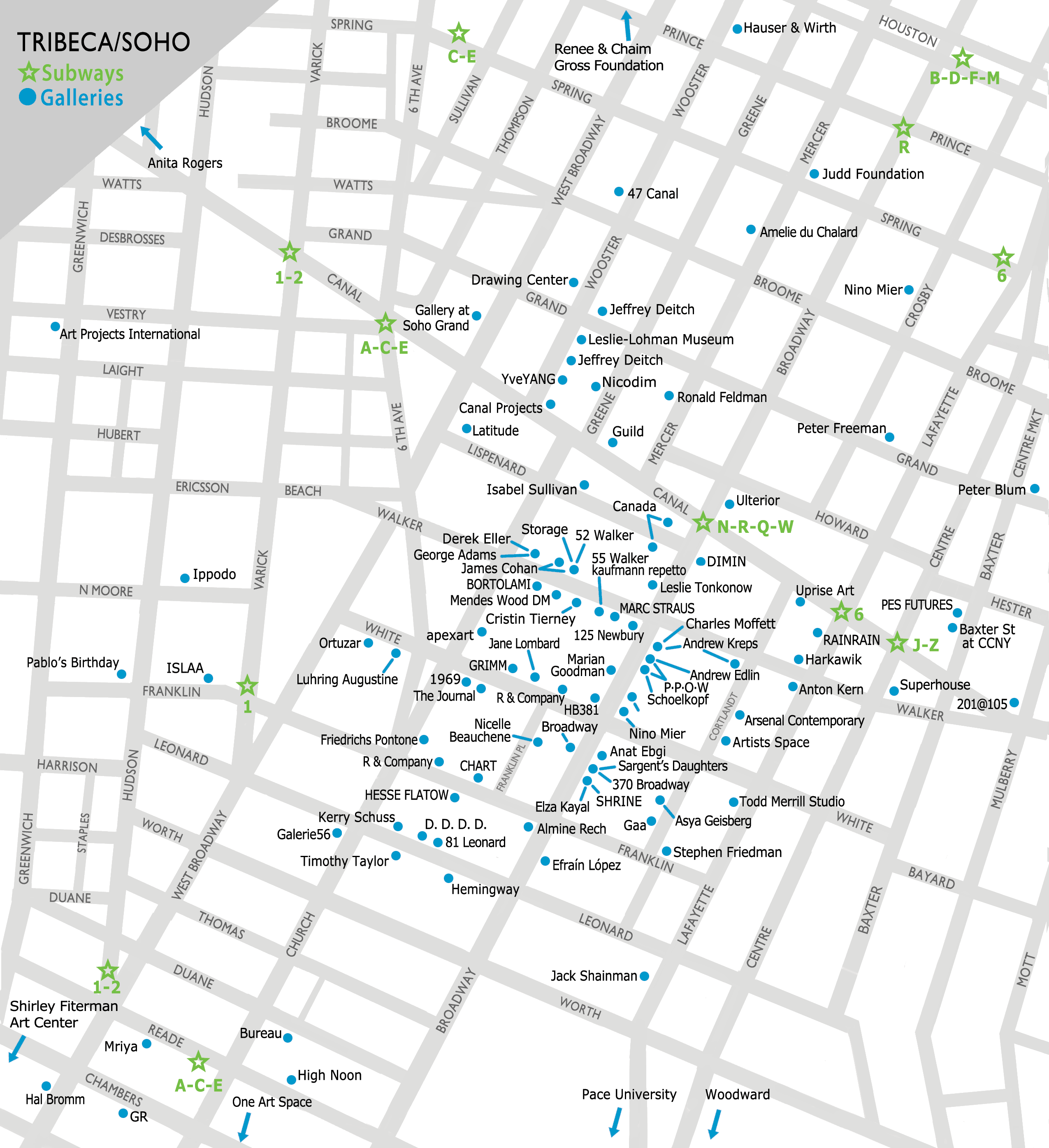 SOHO/Tribeca Gallery Map