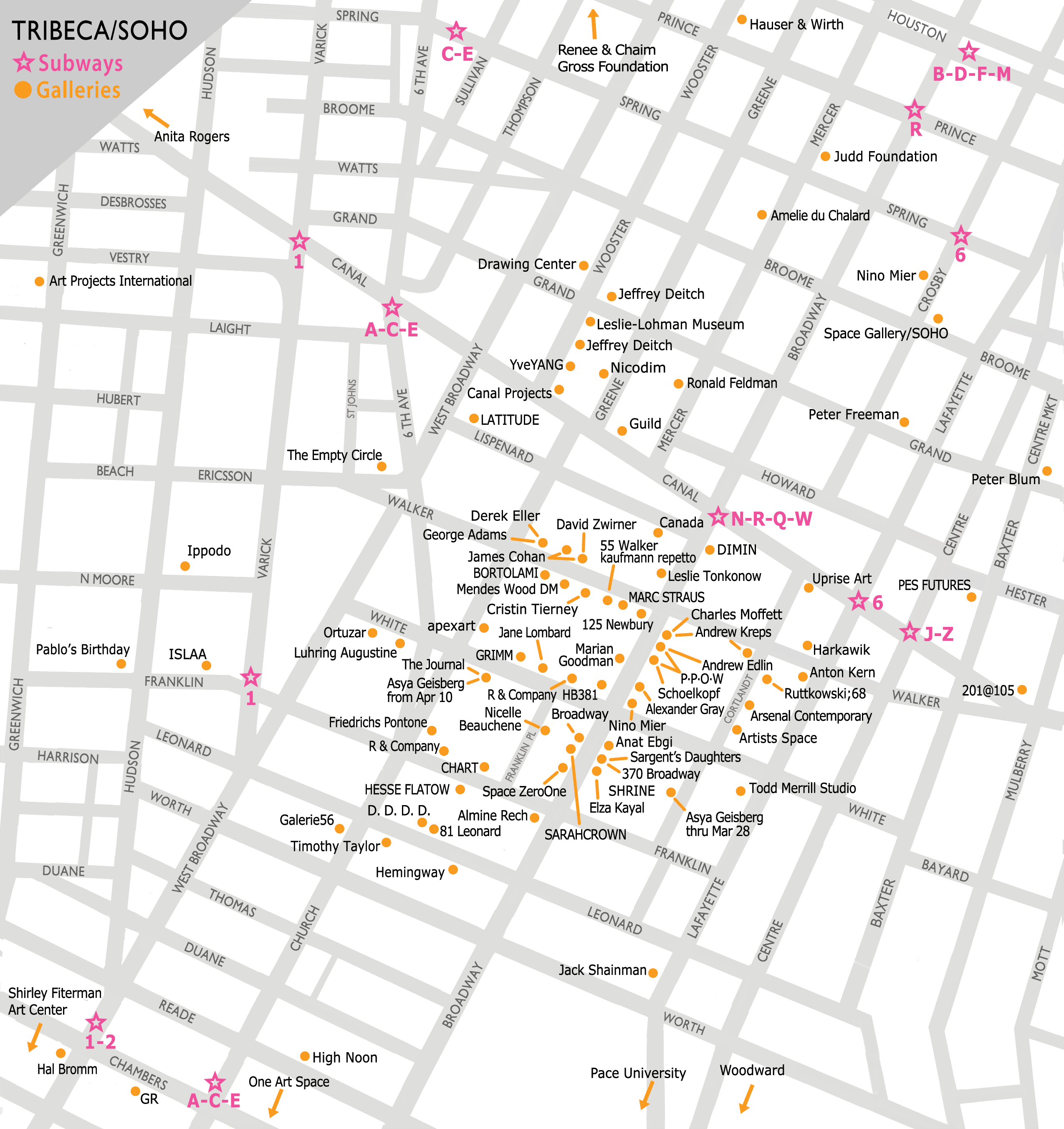 SOHO/Tribeca Gallery Map