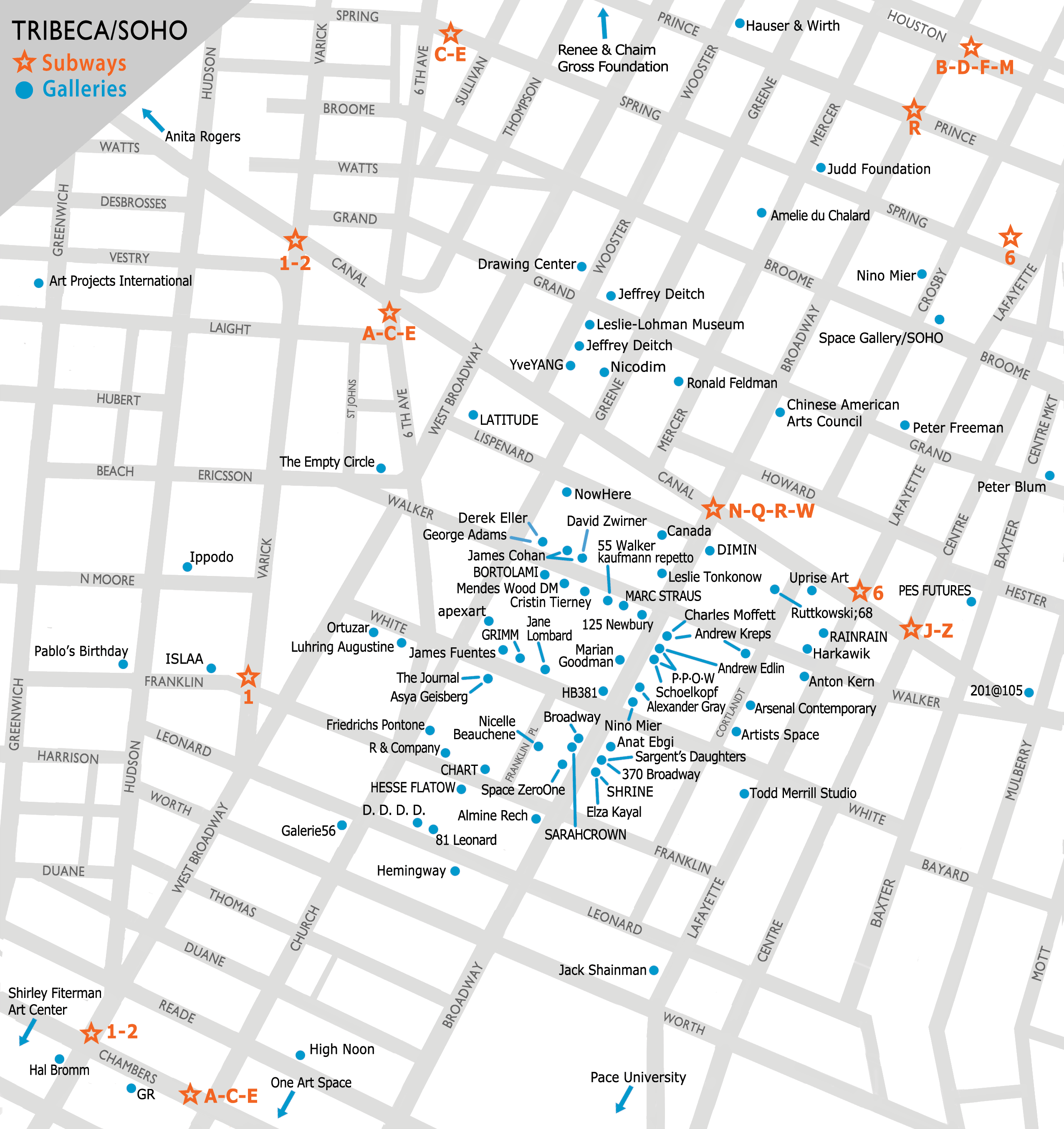 SOHO/Tribeca Gallery Map
